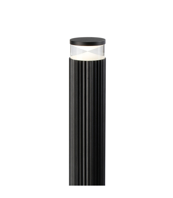 Springwater Ribbed Line 55cm Post Lamp X Pattern Acrylic Shade 1 x GU10 IP54 Black/Clear/Frosted -6