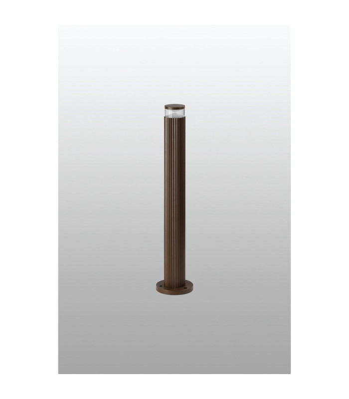 Springwater Ribbed Line 55cm Post Lamp X Pattern Acrylic Shade 1 x GU10 IP54 Dark Brown/Clear/Frosted -6