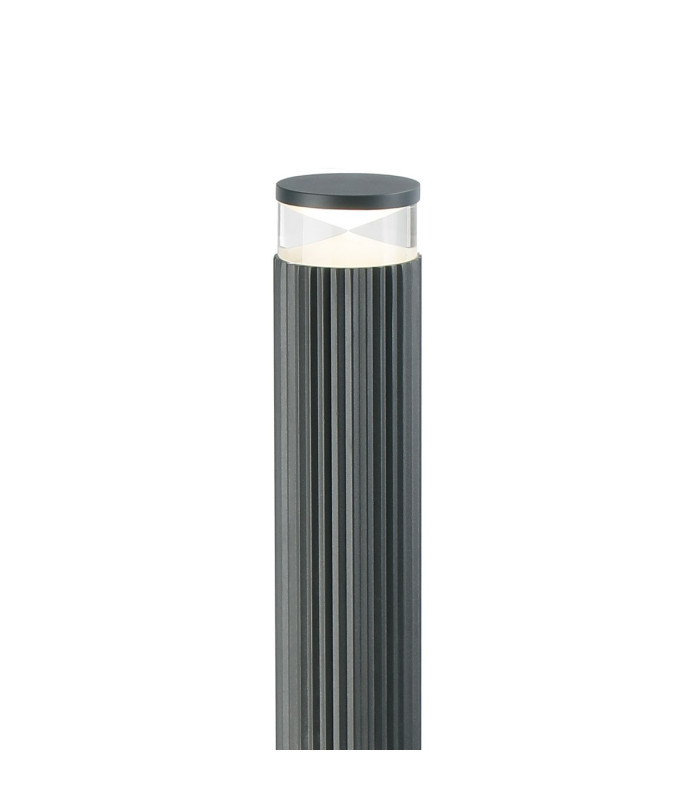 Springwater Ribbed Line 55cm Post Lamp X Pattern Acrylic Shade 1 x GU10 IP54 Grey/Clear/Frosted -6