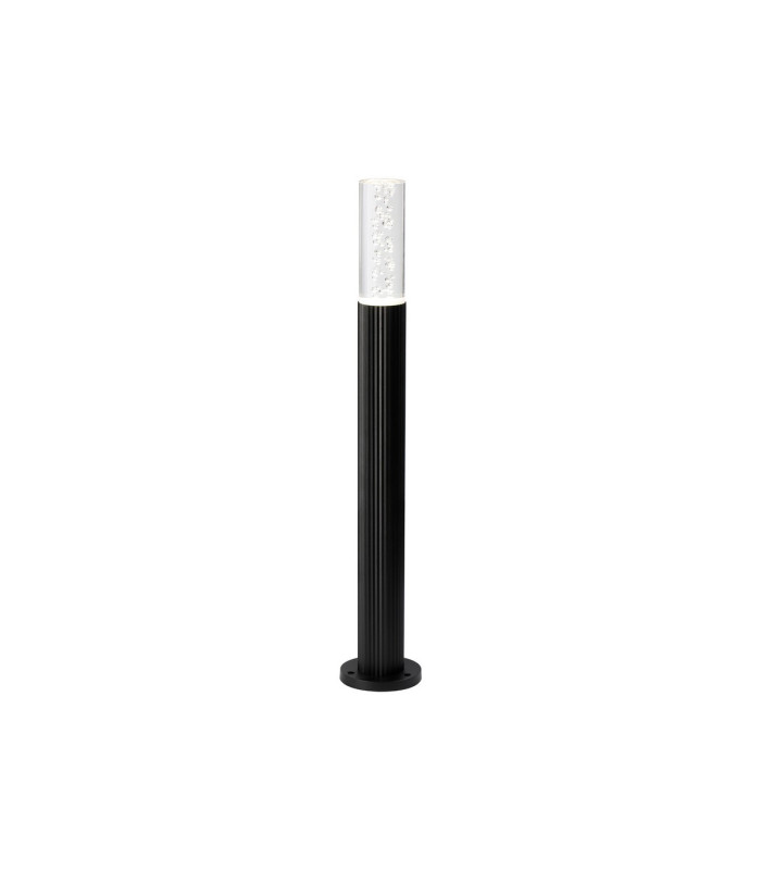 Springwater II Ribbed Line 55cm Post Lamp Bubble Acrylic Shade 1 x GU10 IP54 Black/Clear -1
