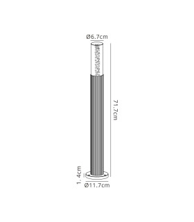 Springwater II Ribbed Line 55cm Post Lamp Bubble Acrylic Shade 1 x GU10 IP54 Black/Clear -2