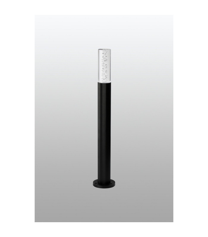Springwater II Ribbed Line 55cm Post Lamp Bubble Acrylic Shade 1 x GU10 IP54 Black/Clear -7
