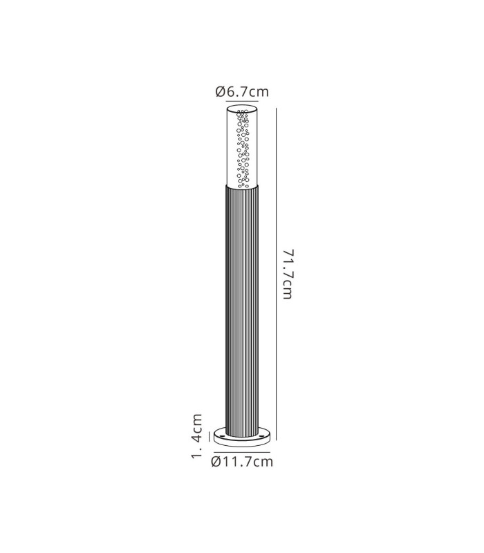 Springwater II Ribbed Line 55cm Post Lamp Bubble Acrylic Shade 1 x GU10 IP54 Dark Brown/Clear -2