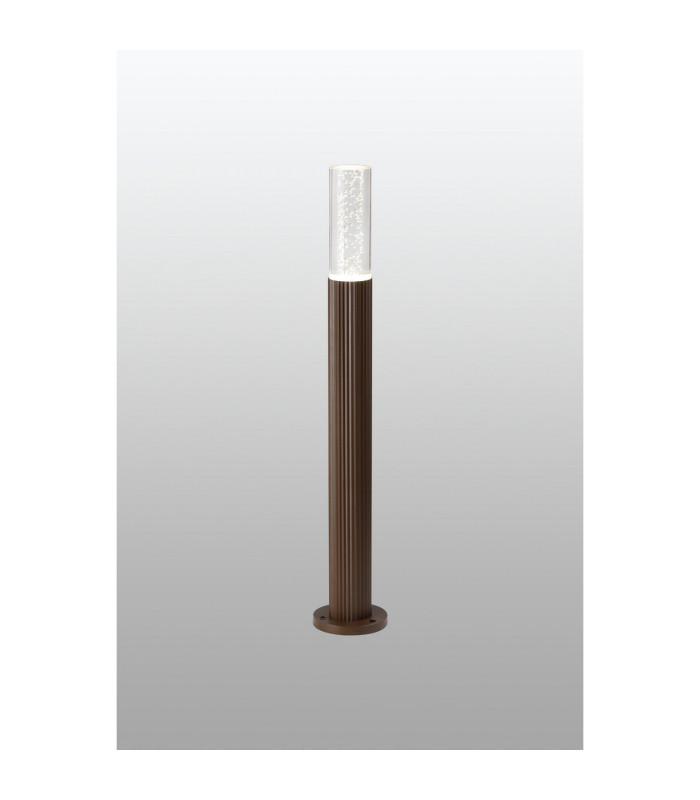 Springwater II Ribbed Line 55cm Post Lamp Bubble Acrylic Shade 1 x GU10 IP54 Dark Brown/Clear -3