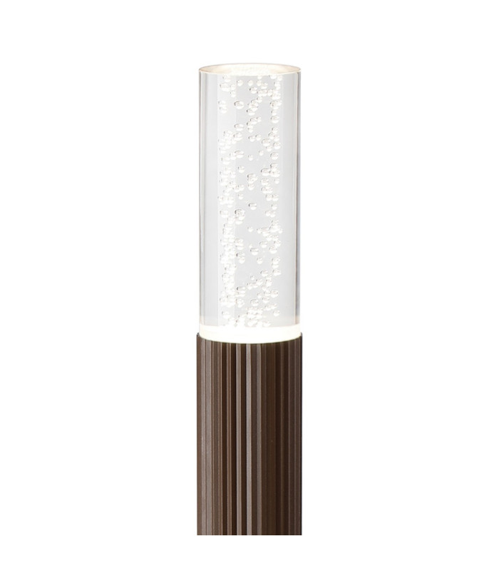 Springwater II Ribbed Line 55cm Post Lamp Bubble Acrylic Shade 1 x GU10 IP54 Dark Brown/Clear -6