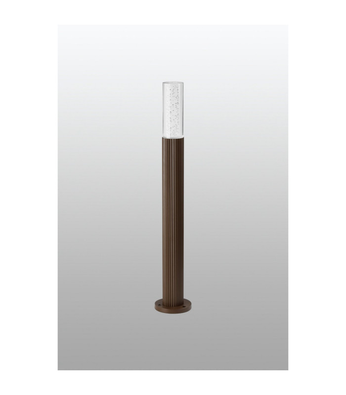 Springwater II Ribbed Line 55cm Post Lamp Bubble Acrylic Shade 1 x GU10 IP54 Dark Brown/Clear -7