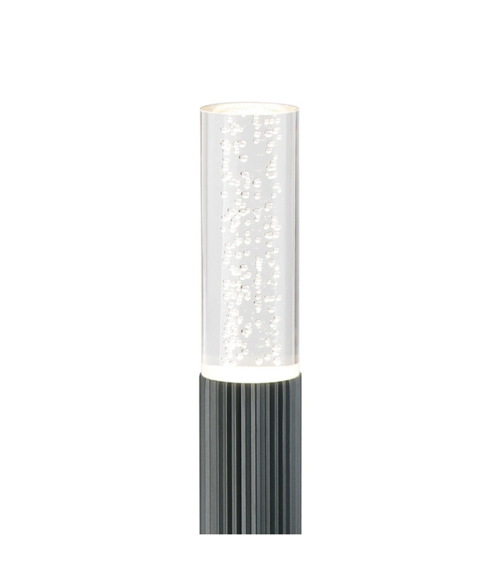 Springwater II Ribbed Line 55cm Post Lamp Bubble Acrylic Shade 1 x GU10 IP54 Grey/Clear -6