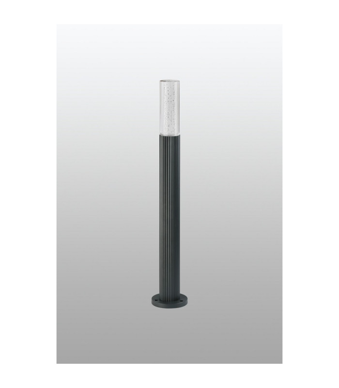 Springwater II Ribbed Line 55cm Post Lamp Bubble Acrylic Shade 1 x GU10 IP54 Grey/Clear -7