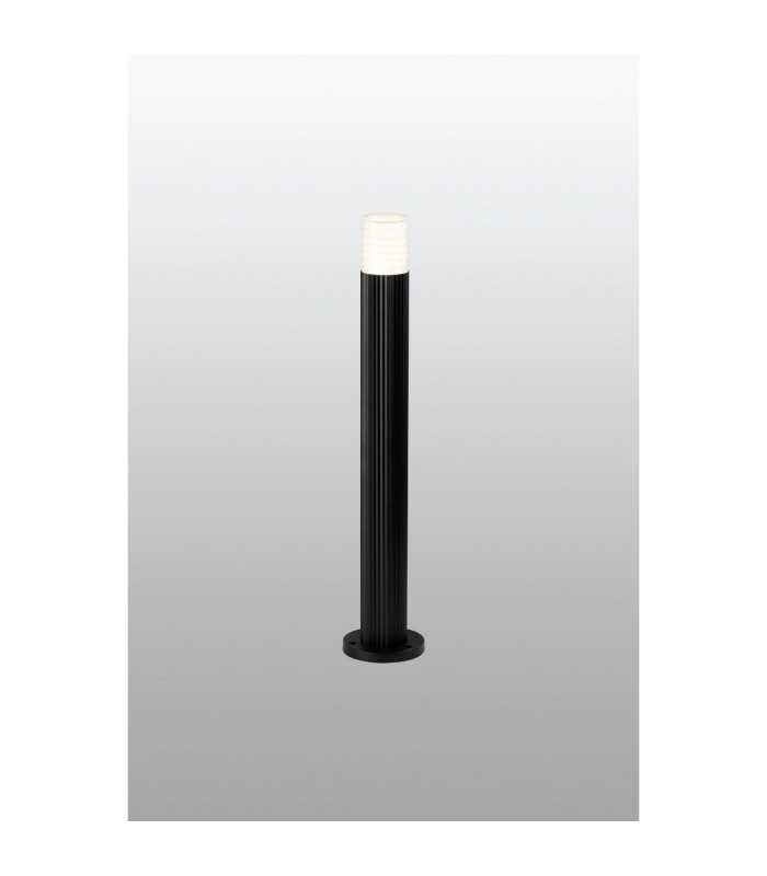 Springwater Ribbed Line 55cm Post Lamp Horizontal Line Acrylic Shade 1 x GU10 IP54 Black/Clear/Frosted -3