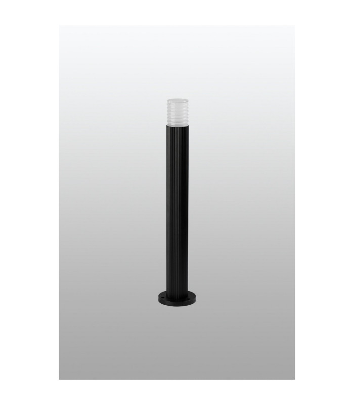 Springwater Ribbed Line 55cm Post Lamp Horizontal Line Acrylic Shade 1 x GU10 IP54 Black/Clear/Frosted -7