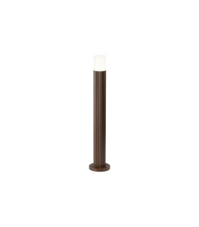 Springwater Ribbed Line 55cm Post Lamp Horizontal Line Acrylic Shade 1 x GU10 IP54 Dark Brown/Clear/Frosted -1