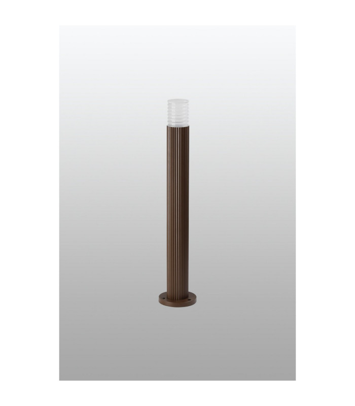 Springwater Ribbed Line 55cm Post Lamp Horizontal Line Acrylic Shade 1 x GU10 IP54 Dark Brown/Clear/Frosted -7