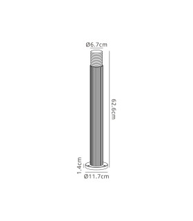 Springwater Ribbed Line 55cm Post Lamp Horizontal Line Acrylic Shade 1 x GU10 IP54 Grey/Clear/Frosted -2