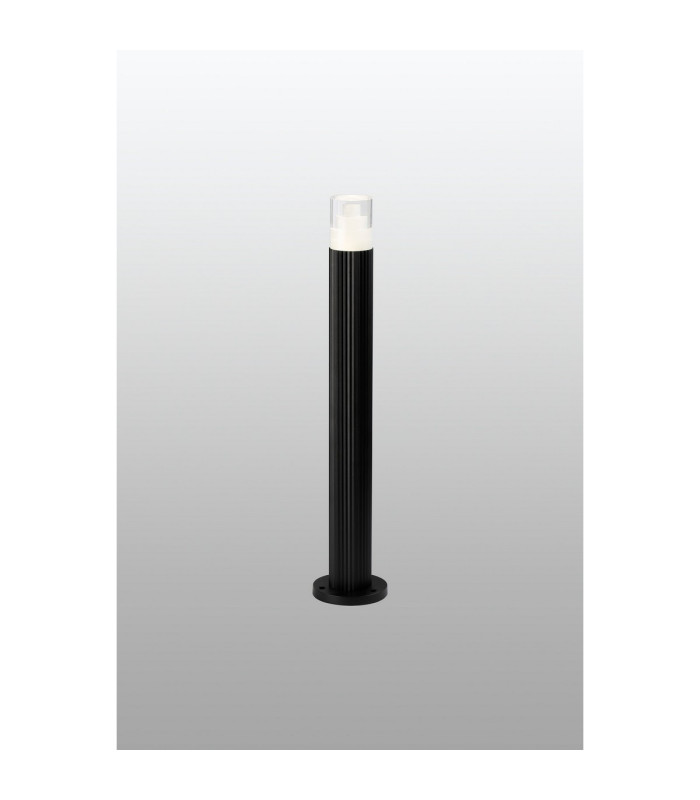 Springwater Ribbed Line 55cm Post Lamp Tier Pattern Acrylic Shade 1 x GU10 IP54 Black/Clear -3