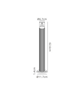 Springwater Ribbed Line 55cm Post Lamp Tier Pattern Acrylic Shade 1 x GU10 IP54 Dark Brown/Clear -2