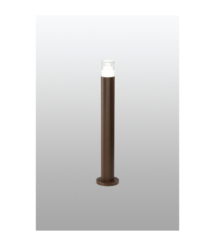 Springwater Ribbed Line 55cm Post Lamp Tier Pattern Acrylic Shade 1 x GU10 IP54 Dark Brown/Clear -3