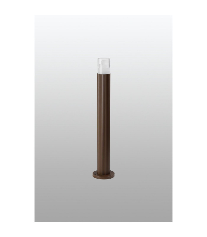 Springwater Ribbed Line 55cm Post Lamp Tier Pattern Acrylic Shade 1 x GU10 IP54 Dark Brown/Clear -7