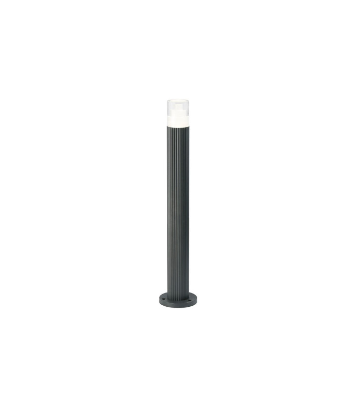 Springwater Ribbed Line 55cm Post Lamp Tier Pattern Acrylic Shade 1 x GU10 IP54 Grey/Clear -1