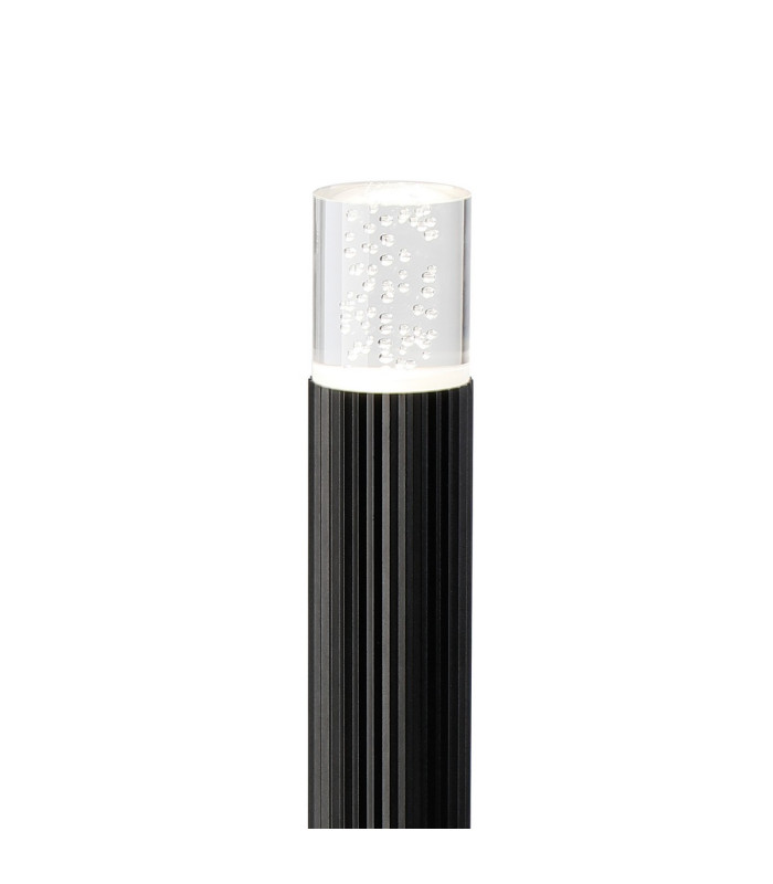 Springwater Ribbed Line 55cm Post Lamp Bubble Acrylic Shade 1 x GU10 IP54 Black/Clear -6