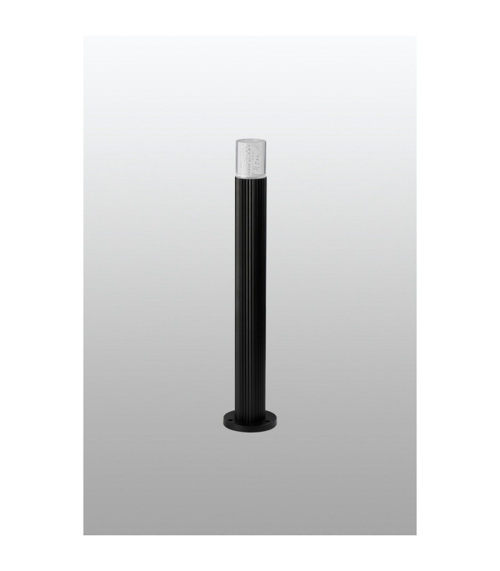 Springwater Ribbed Line 55cm Post Lamp Bubble Acrylic Shade 1 x GU10 IP54 Black/Clear -7