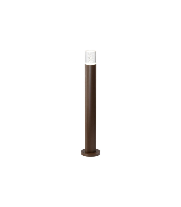 Springwater Ribbed Line 55cm Post Lamp Bubble Acrylic Shade 1 x GU10 IP54 Dark Brown/Clear -1