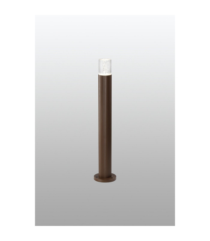 Springwater Ribbed Line 55cm Post Lamp Bubble Acrylic Shade 1 x GU10 IP54 Dark Brown/Clear -3