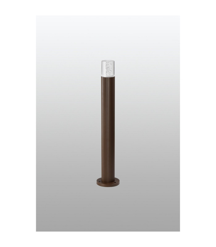 Springwater Ribbed Line 55cm Post Lamp Bubble Acrylic Shade 1 x GU10 IP54 Dark Brown/Clear -7