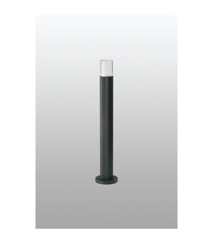 Springwater Ribbed Line 55cm Post Lamp Bubble Acrylic Shade 1 x GU10 IP54 Grey/Clear -7