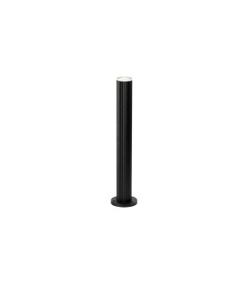 Springwater Ribbed Line 55cm Post Lamp Shallow Acrylic Shade 1 x GU10 IP54 Black/Clear/Frosted -1