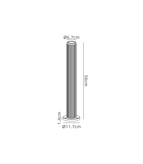 Springwater Ribbed Line 55cm Post Lamp Shallow Acrylic Shade 1 x GU10 IP54 Black/Clear/Frosted -2