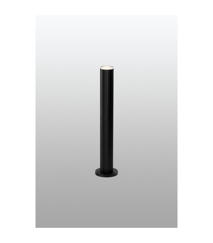 Springwater Ribbed Line 55cm Post Lamp Shallow Acrylic Shade 1 x GU10 IP54 Black/Clear/Frosted -3