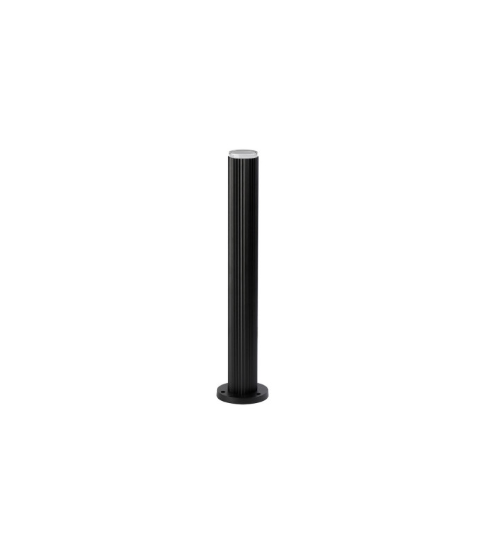 Springwater Ribbed Line 55cm Post Lamp Shallow Acrylic Shade 1 x GU10 IP54 Black/Clear/Frosted -4