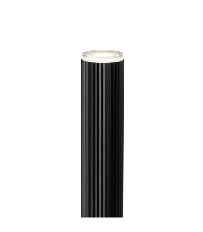 Springwater Ribbed Line 55cm Post Lamp Shallow Acrylic Shade 1 x GU10 IP54 Black/Clear/Frosted -6