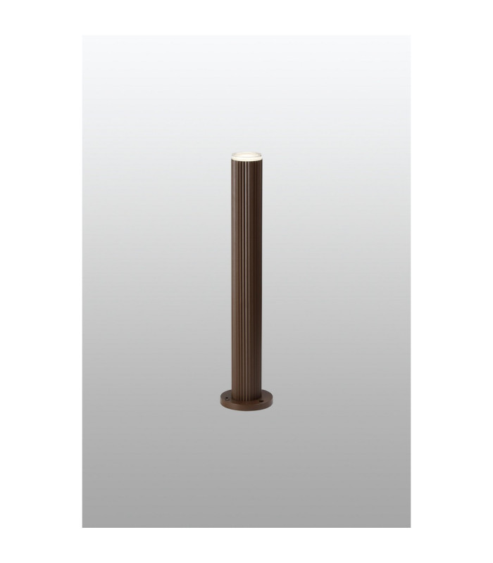 Springwater Ribbed Line 55cm Post Lamp Shallow Acrylic Shade 1 x GU10 IP54 Dark Brown/Clear/Frosted -3