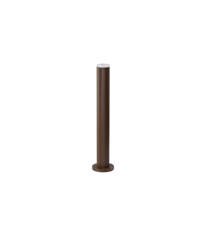 Springwater Ribbed Line 55cm Post Lamp Shallow Acrylic Shade 1 x GU10 IP54 Dark Brown/Clear/Frosted -4