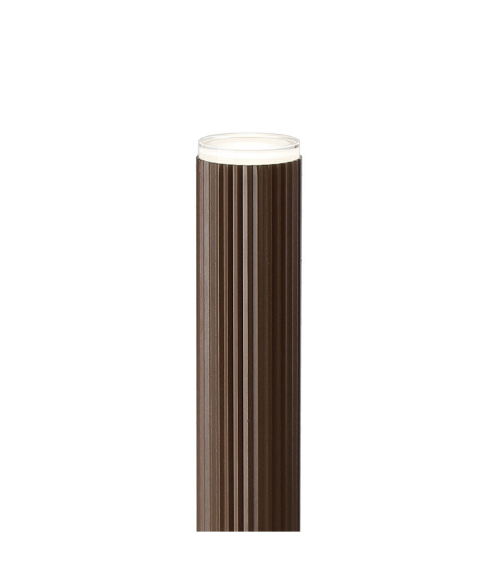 Springwater Ribbed Line 55cm Post Lamp Shallow Acrylic Shade 1 x GU10 IP54 Dark Brown/Clear/Frosted -6