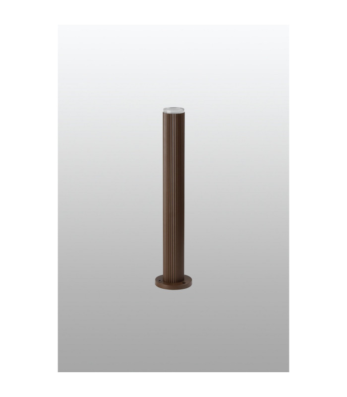 Springwater Ribbed Line 55cm Post Lamp Shallow Acrylic Shade 1 x GU10 IP54 Dark Brown/Clear/Frosted -7