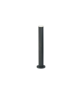 Springwater Ribbed Line 55cm Post Lamp Shallow Acrylic Shade 1 x GU10 IP54 Grey/Clear/Frosted -1