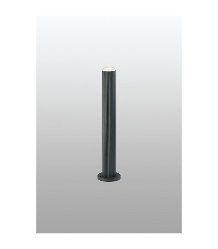 Springwater Ribbed Line 55cm Post Lamp Shallow Acrylic Shade 1 x GU10 IP54 Grey/Clear/Frosted -3