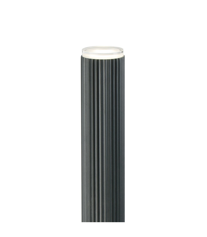 Springwater Ribbed Line 55cm Post Lamp Shallow Acrylic Shade 1 x GU10 IP54 Grey/Clear/Frosted -6
