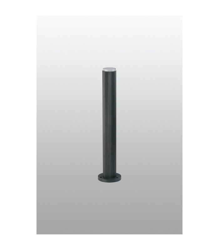 Springwater Ribbed Line 55cm Post Lamp Shallow Acrylic Shade 1 x GU10 IP54 Grey/Clear/Frosted -7