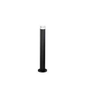 Springwater Ribbed Line 55cm Post Lamp Short Diagonal Pattern Acrylic Shade 1 x GU10 IP54 Black/Clear/Frosted -1