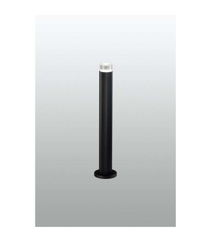 Springwater Ribbed Line 55cm Post Lamp Short Diagonal Pattern Acrylic Shade 1 x GU10 IP54 Black/Clear/Frosted -3