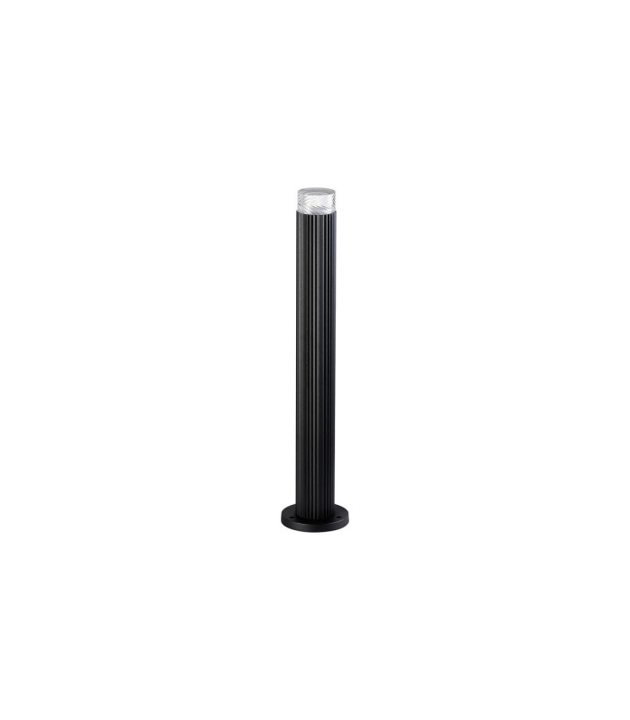 Springwater Ribbed Line 55cm Post Lamp Short Diagonal Pattern Acrylic Shade 1 x GU10 IP54 Black/Clear/Frosted -4