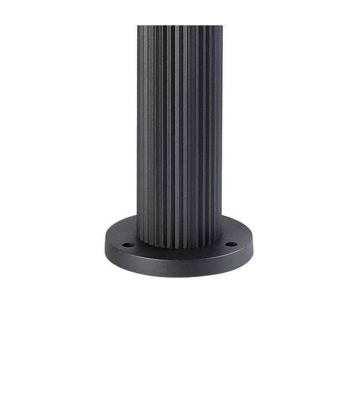 Springwater Ribbed Line 55cm Post Lamp Short Diagonal Pattern Acrylic Shade 1 x GU10 IP54 Black/Clear/Frosted -6
