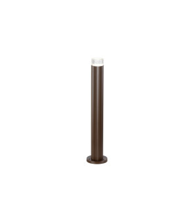 Springwater Ribbed Line 55cm Post Lamp Short Diagonal Pattern Acrylic Shade 1 x GU10 IP54 Dark Brown/Clear/Frosted -1