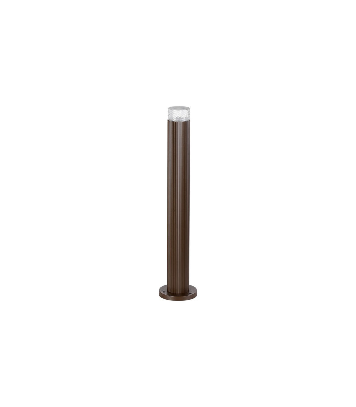 Springwater Ribbed Line 55cm Post Lamp Short Diagonal Pattern Acrylic Shade 1 x GU10 IP54 Dark Brown/Clear/Frosted -4