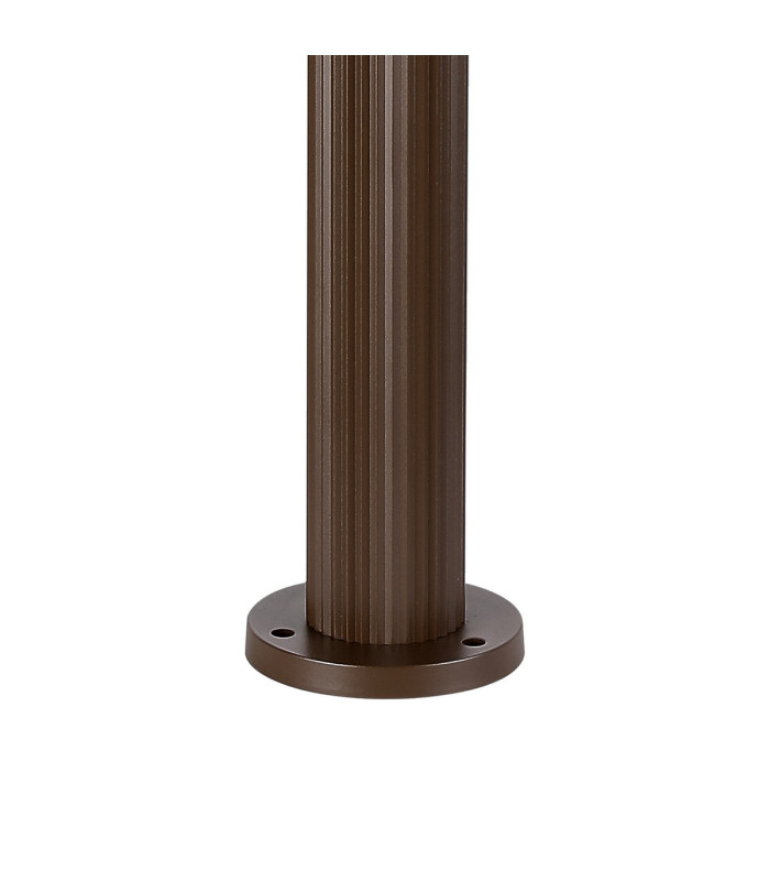 Springwater Ribbed Line 55cm Post Lamp Short Diagonal Pattern Acrylic Shade 1 x GU10 IP54 Dark Brown/Clear/Frosted -5