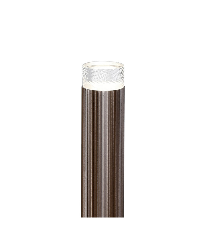 Springwater Ribbed Line 55cm Post Lamp Short Diagonal Pattern Acrylic Shade 1 x GU10 IP54 Dark Brown/Clear/Frosted -6