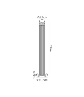 Springwater Ribbed Line 55cm Post Lamp Short Diagonal Pattern Acrylic Shade 1 x GU10 IP54 Grey/Clear/Frosted -2